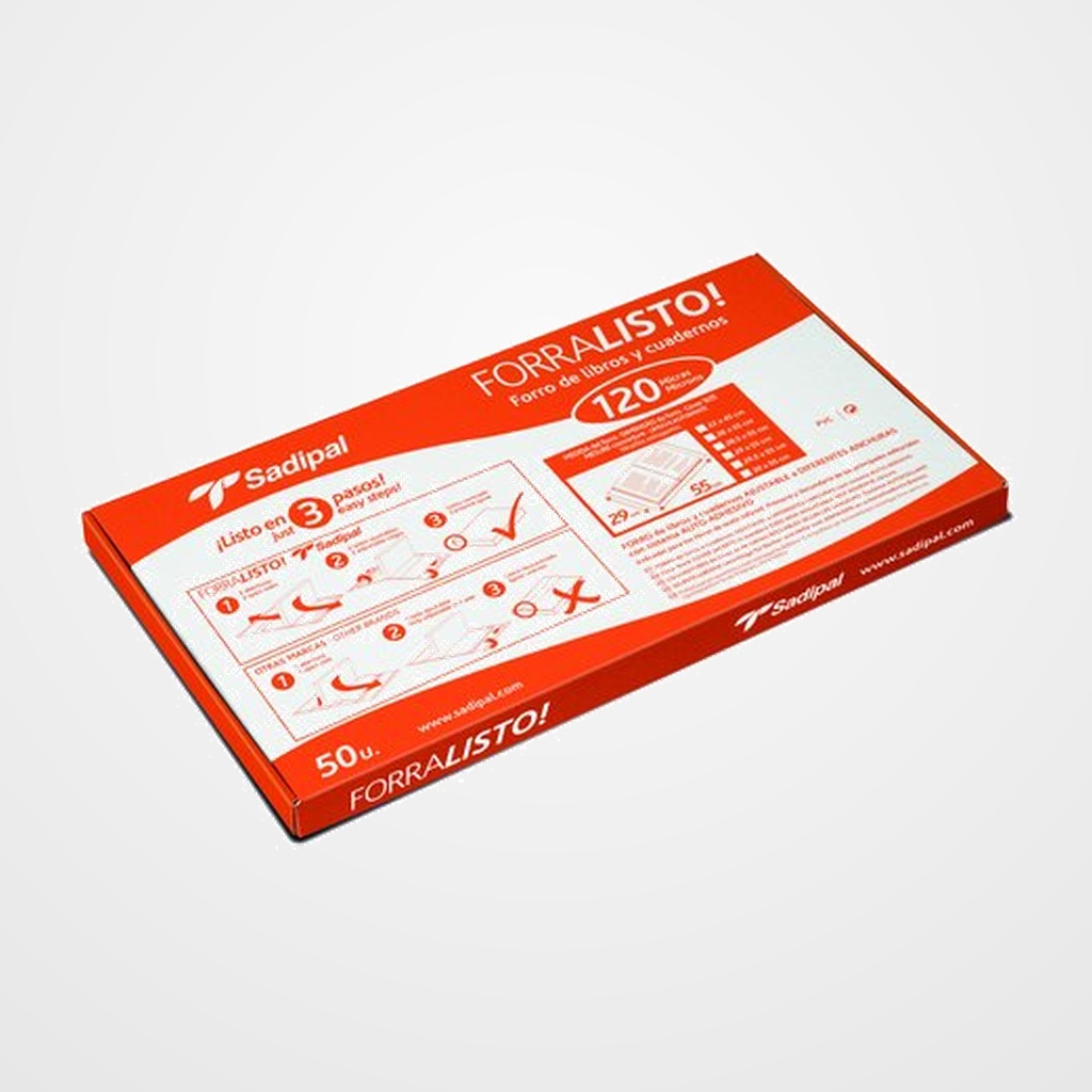 FORRO AJUSTABLE SADIPAL PVC TRANS. 120µ 30x55