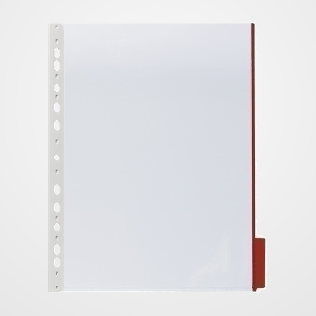 FUNDA DURABLE DIN-A4 PESTAÑA ROJA PAQUETE de 5