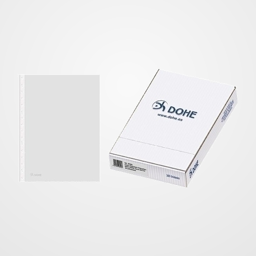 FUNDA MULTITALADRO DOHE BASIC PP 80µ CRISTAL LISO A4 16 TAL.RFZO. PAQUETE de 100