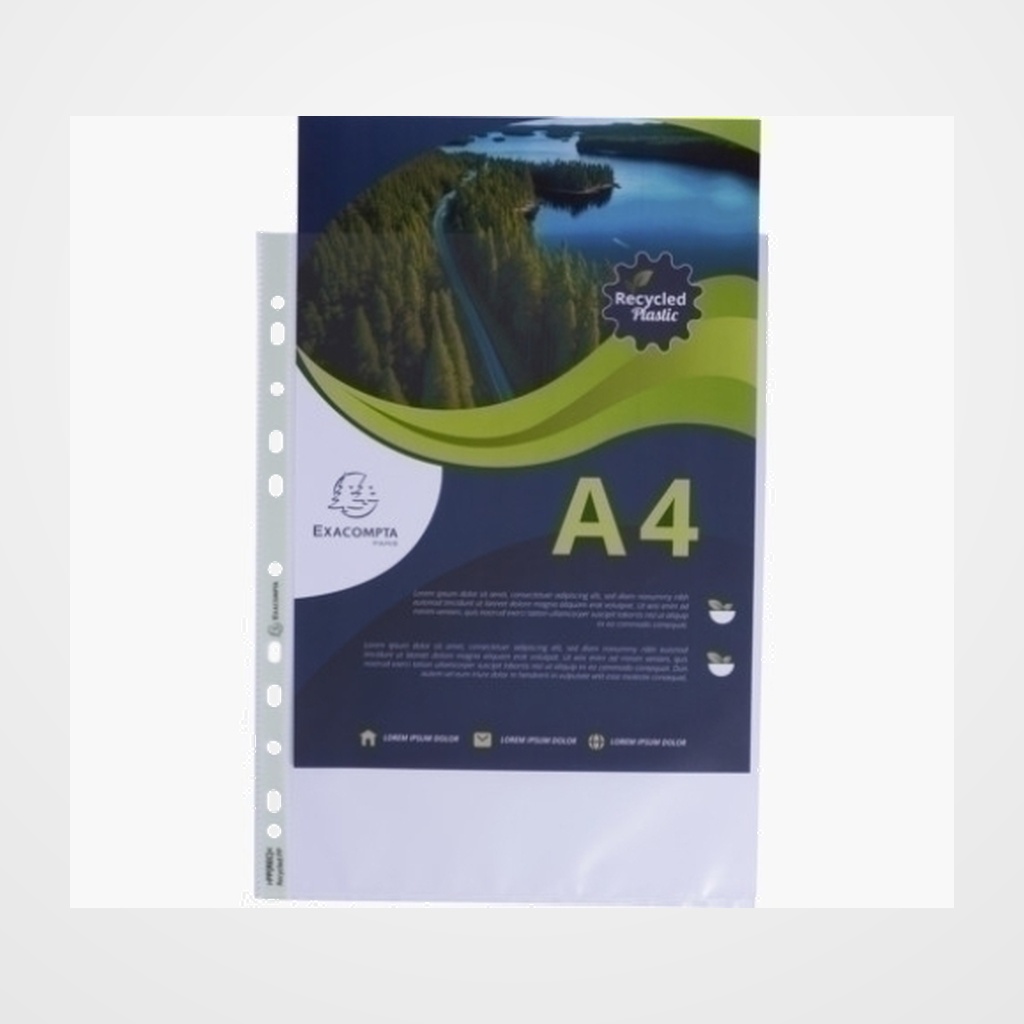 FUNDA MULTITALADRO EXACOMPTA PP RECICLADO 60µ  A4 PIEL NARANJA 11 TAL. BOLSA de 100