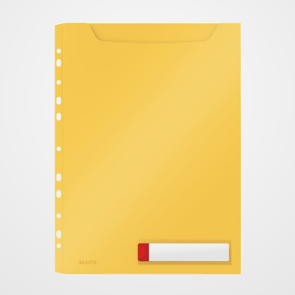 FUNDA MULTITALADRO LEITZ COSY GRAN CAPACIDAD PP OPACO A4 11 TAL.AMARILLO PACK de 3