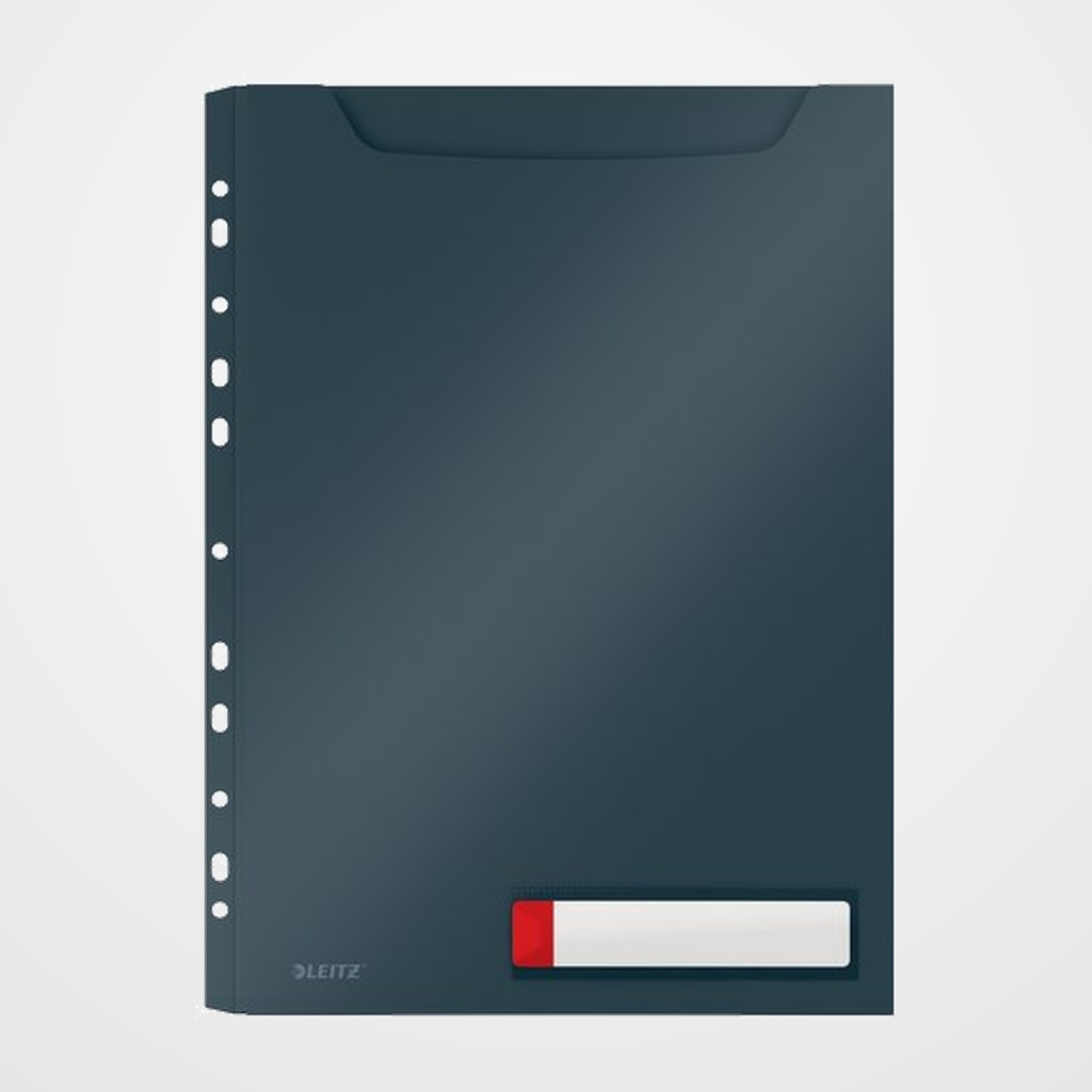 FUNDA MULTITALADRO LEITZ COSY GRAN CAPACIDAD PP OPACO A4 11 TAL.GRIS PACK de 3