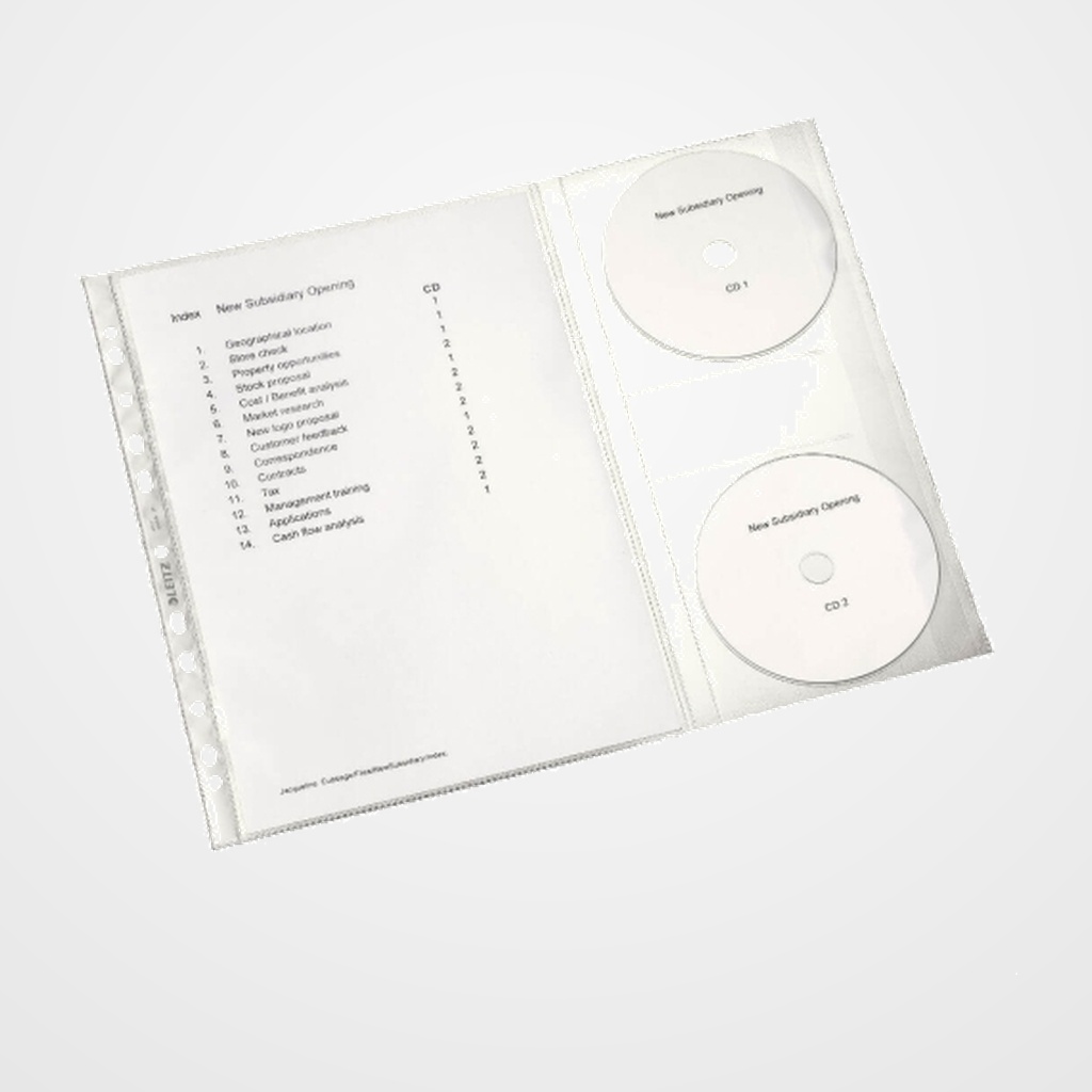 FUNDA MULTITALADRO LEITZ PP 120µ PL.NJ. A4 11 TAL.RFZO. PARA PROYECTOS PAQUETE de 5