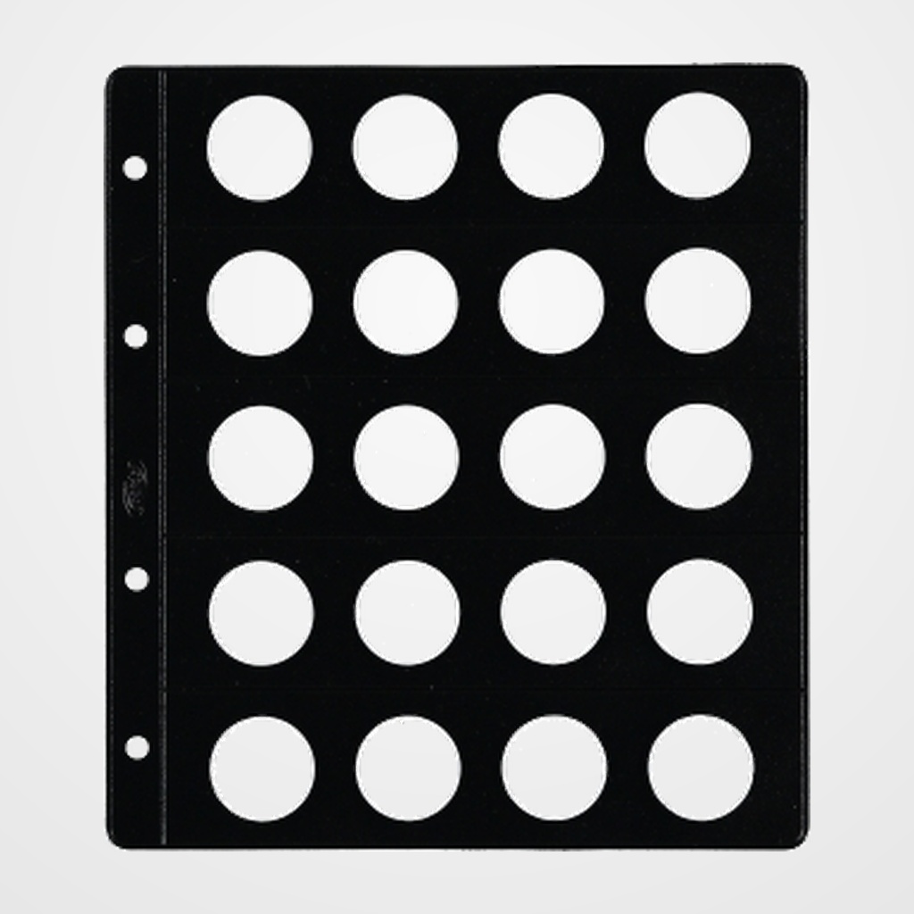 FUNDA para ALBUM de MONEDAS PARDO tipo CLARABOYA Ø 26mm 20 aloj.