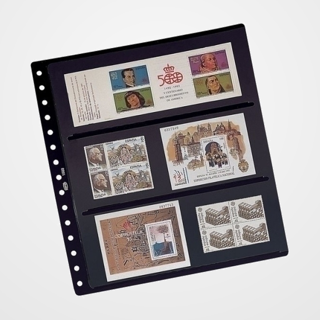 FUNDA para ALBUM de SELLOS PARDO LAM.C.NEGRA 2 aloj.lado