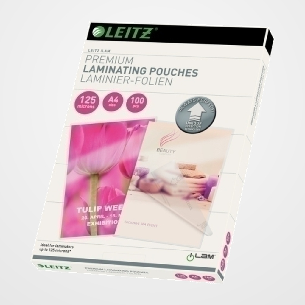 FUNDA PLASTIFICAR LEITZ 216x303 (A4) 125µ PAQUETE de 100