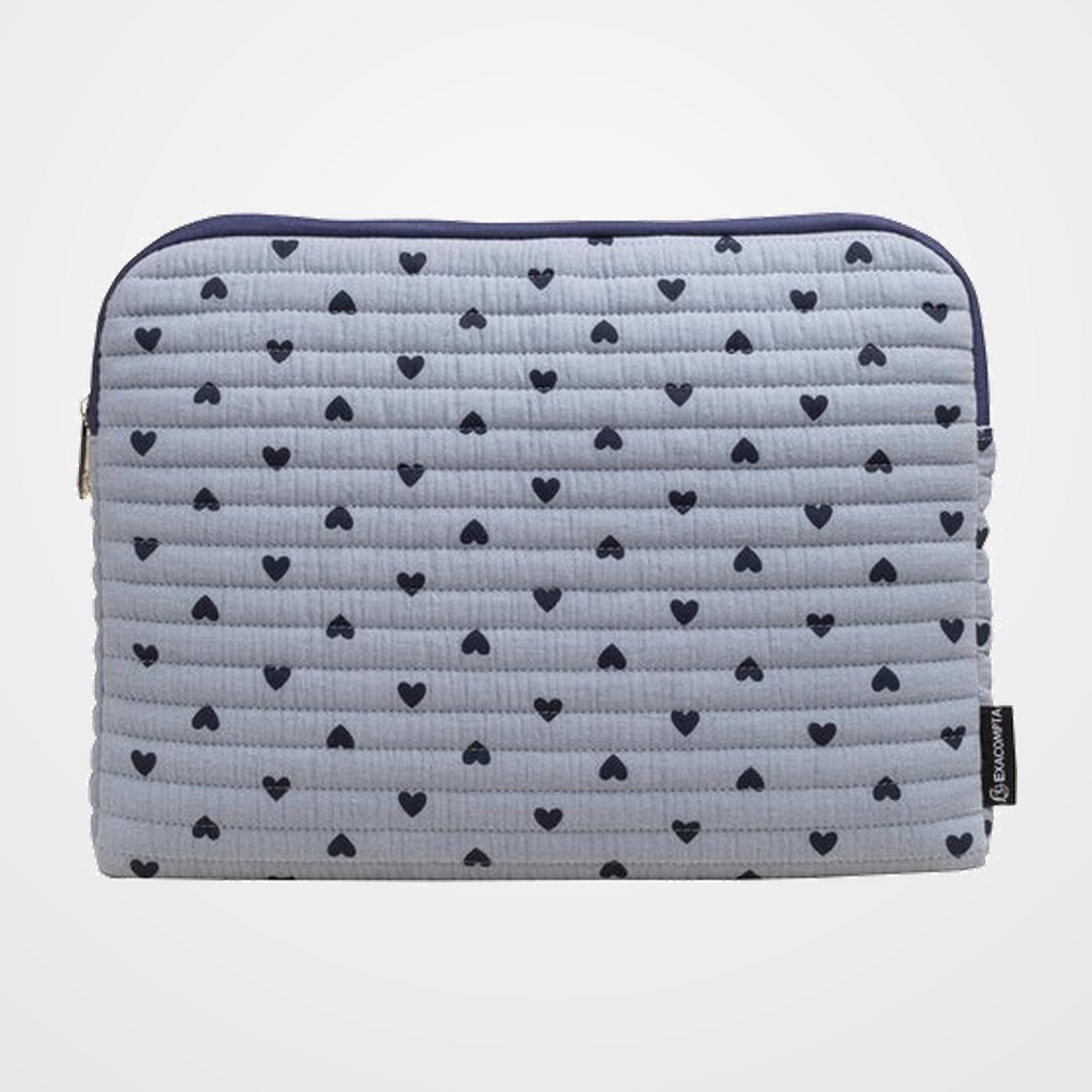 FUNDA PORTATIL EXACOMPTA 13-14  (35x27x2,5cm) CORAZONES AZUL