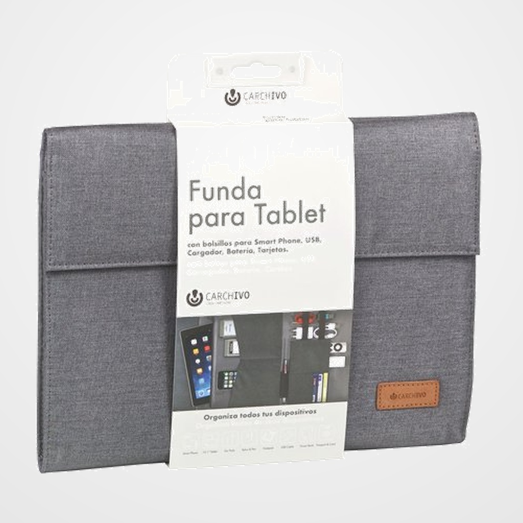 FUNDA TABLET CARCHIVO VENTURE 10,1  UNIVERSAL CON SOLAPA GRIS