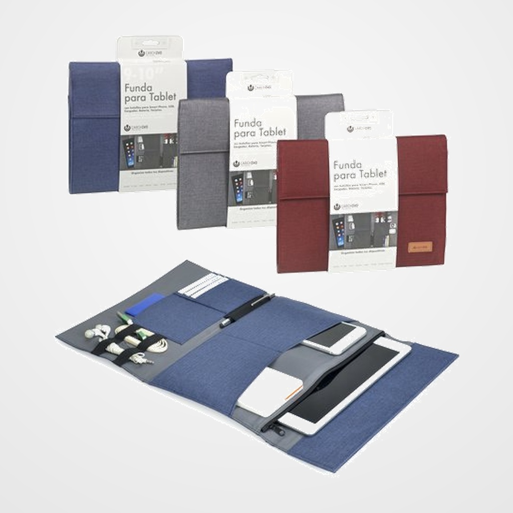 FUNDA TABLET CARCHIVO VENTURE 10,1  UNIVERSAL CON SOLAPA SURTIDO (3 col.)