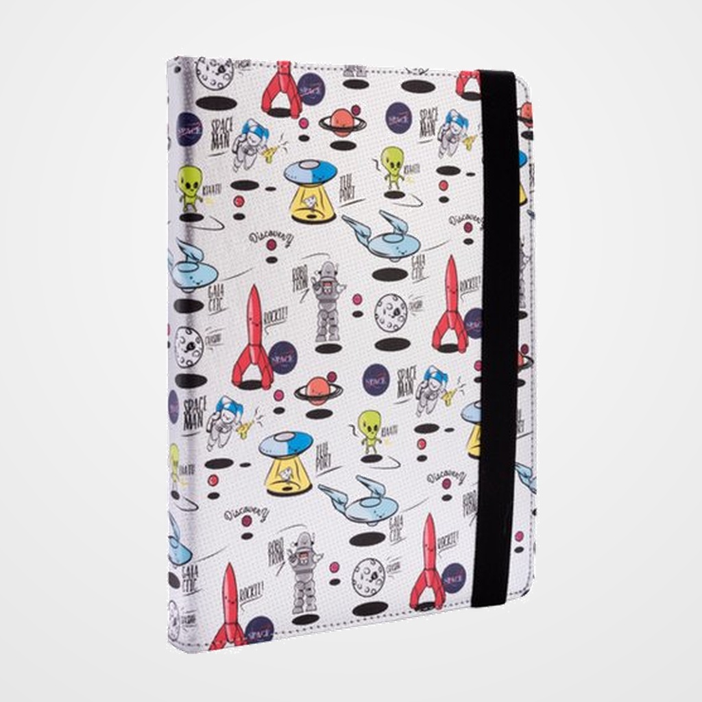 FUNDA TABLET SILVER HT ESTAMPADA UNIVERSAL 9 -10,4  SPACE SILVER METAL