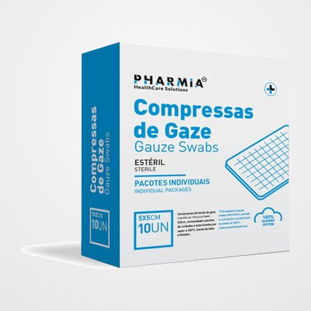 GASA PHARMIA ESTERIL 5x5 cm CAJA de 10