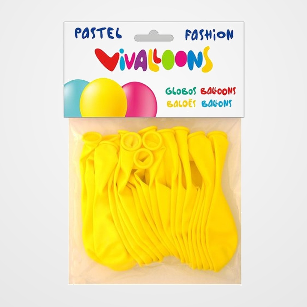 GLOBO VIVALLOONS FASHION PASTEL AMARILLO BOLSA DE 20