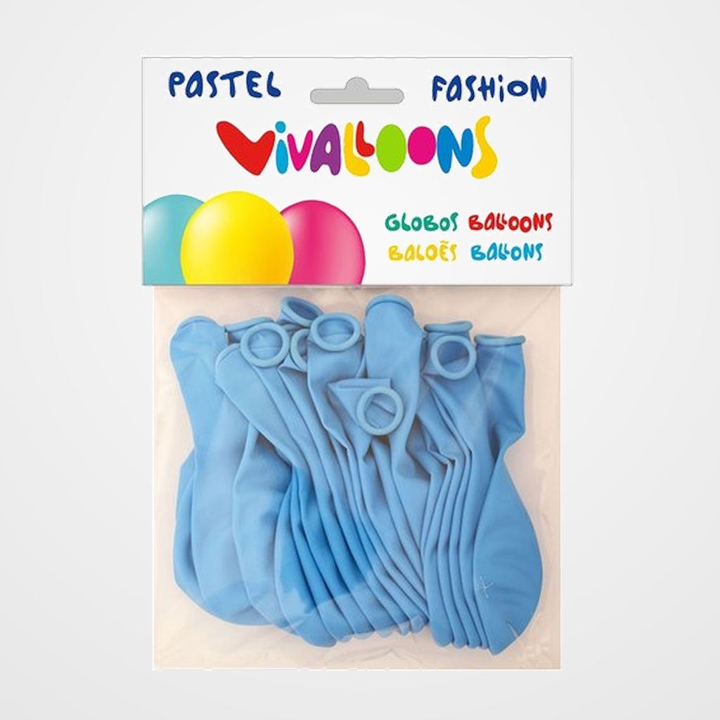 [14101037] GLOBO VIVALLOONS FASHION PASTEL AZUL CELESTE BOLSA DE 20