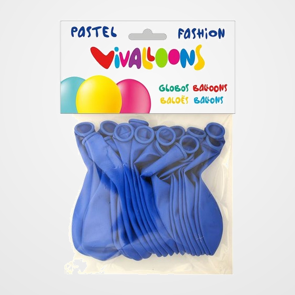 GLOBO VIVALLOONS FASHION PASTEL AZUL MEDIO BOLSA DE 20