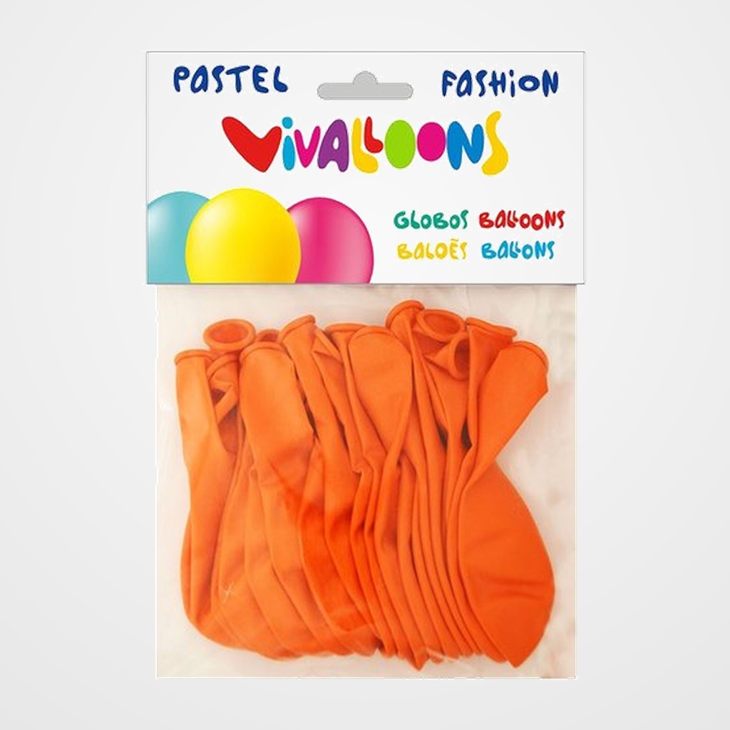 GLOBO VIVALLOONS FASHION PASTEL NARANJA BOLSA DE 20