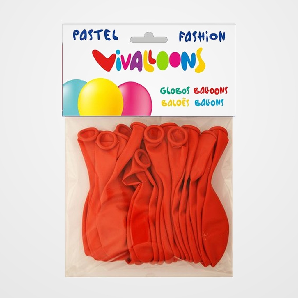 GLOBO VIVALLOONS FASHION PASTEL ROJO BOLSA DE 20