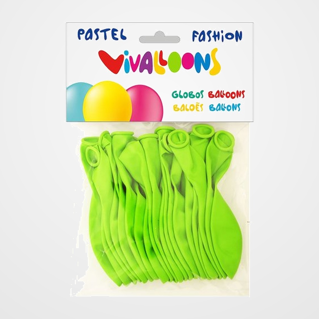 GLOBO VIVALLOONS FASHION PASTEL VERDE PISTACHO BOLSA DE 20