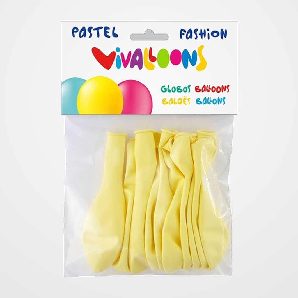 GLOBO VIVALLOONS LIGHT PASTEL AMARILLO CLARO BOLSA DE 10