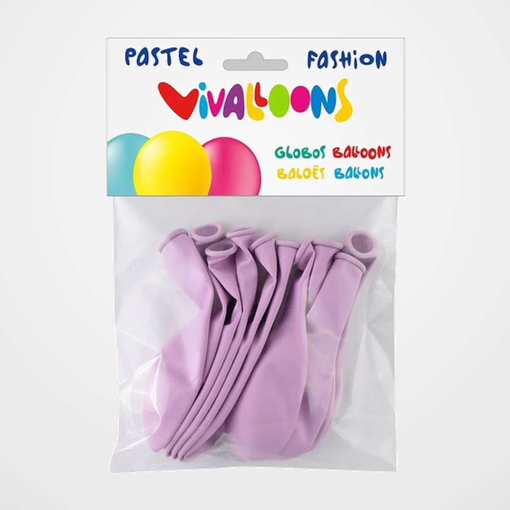 GLOBO VIVALLOONS LIGHT PASTEL LILA CLARO BOLSA DE 10