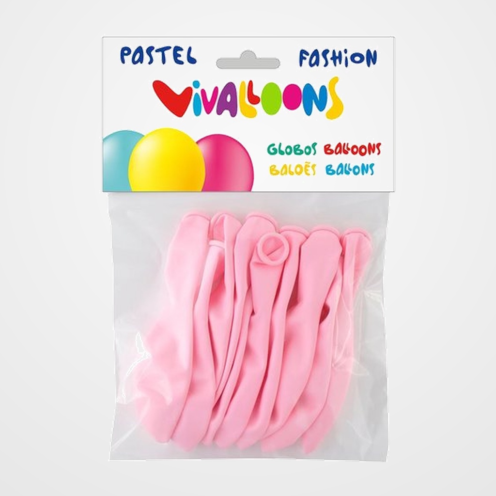 GLOBO VIVALLOONS LIGHT PASTEL ROSA CLARO BOLSA DE 10
