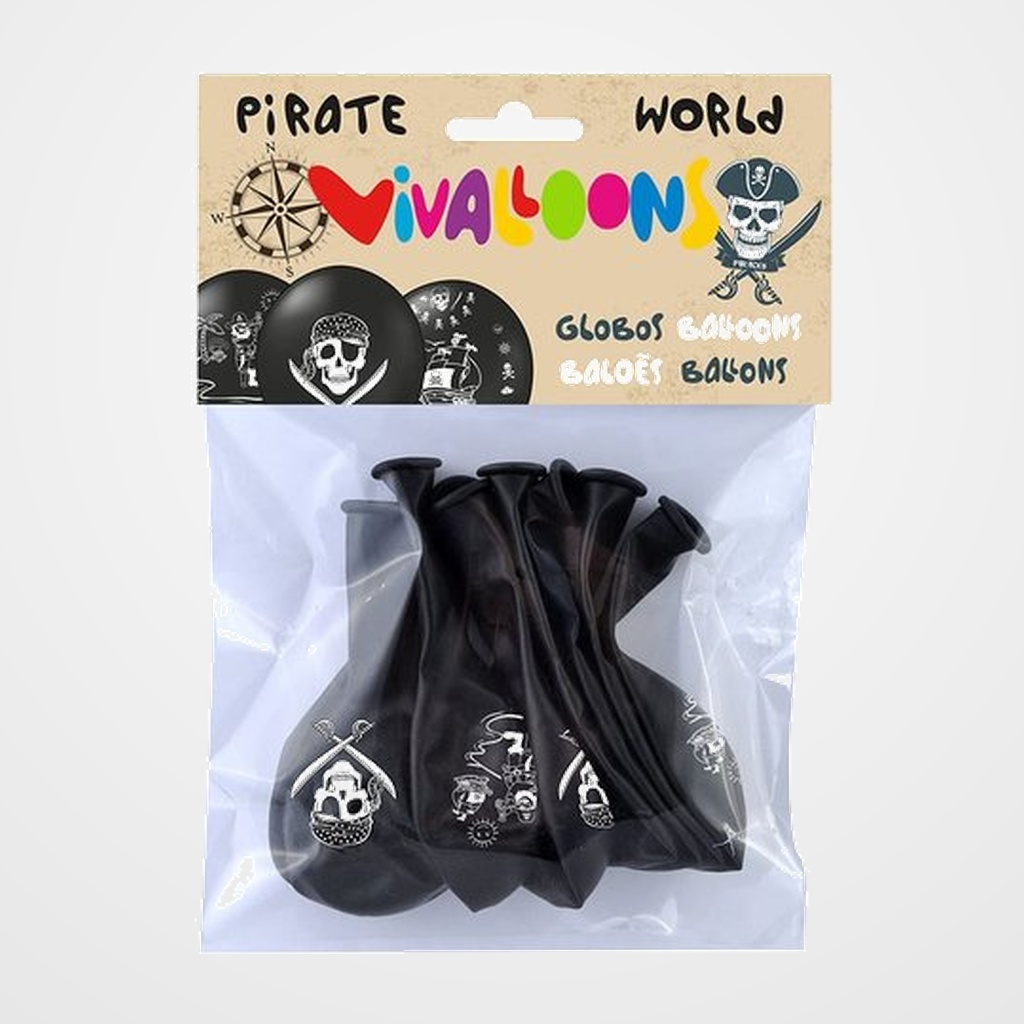 GLOBO VIVALLOONS PIRATAS BOLSA DE 8
