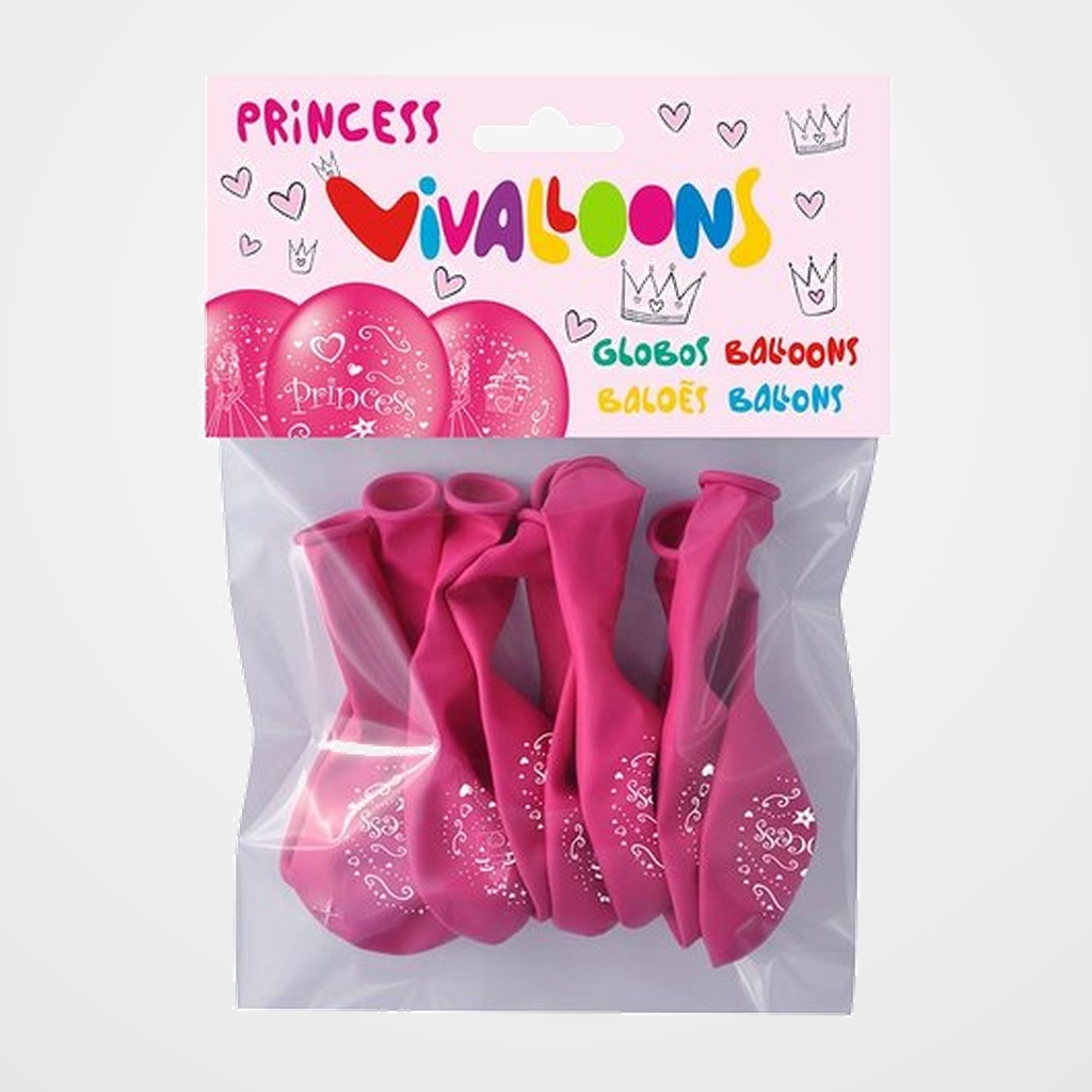 [14101050] GLOBO VIVALLOONS PRINCESAS BOLSA DE 8