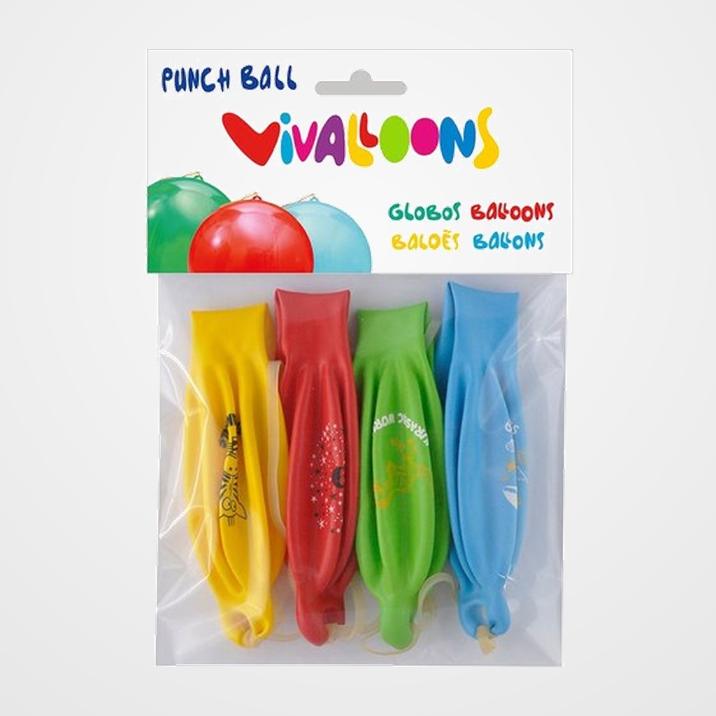 GLOBOS PUNCH BALL MINI DISEÑOS SURTIDOS BOLSA 4