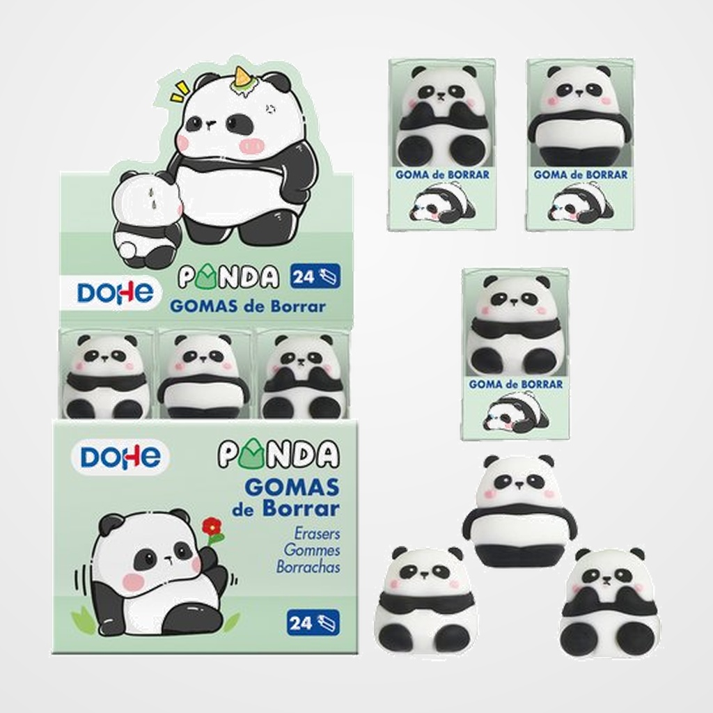[62403589] GOMA de BORRAR  PANDA SURTIDO EXPOSITOR DE 24 (3 mod.)