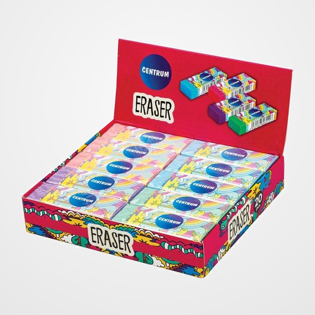 GOMA DE BORRAR CENTRUM SYNTHETIC RECTANGULAR EXPOSITOR DE 20