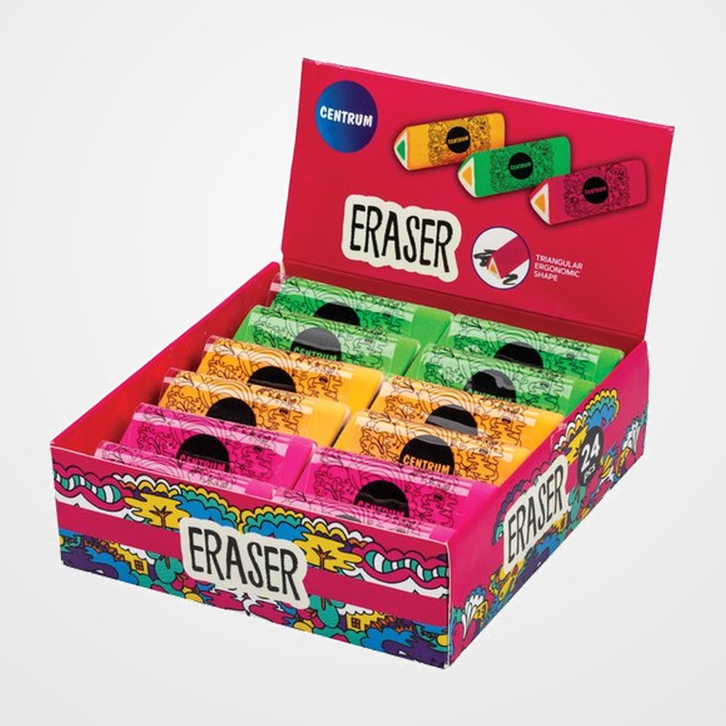 GOMA DE BORRAR CENTRUM SYNTHETIC TRIANGULAR EXPOSITOR DE 24