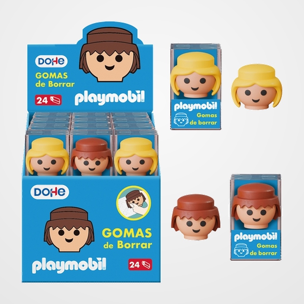 GOMA de BORRAR DOHE PLAYMOBIL SURTIDO EXPOSITOR DE 24 (2 mod.)