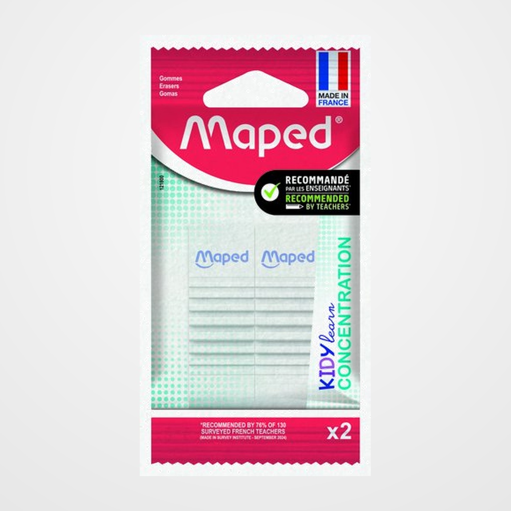 GOMA de BORRAR MAPED KIDY LEARN CONCENTRACION BLISTER de 2