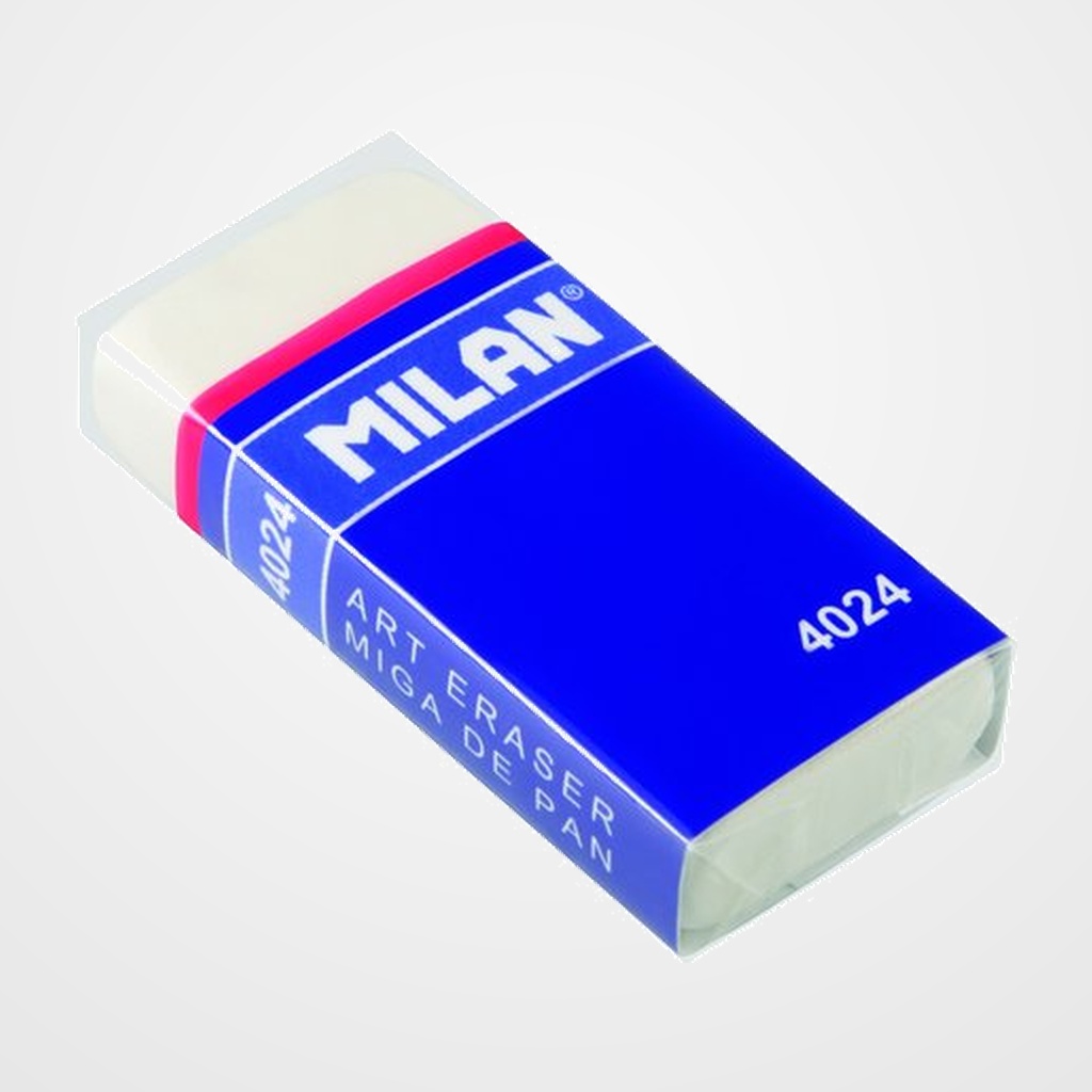 GOMA de BORRAR MILAN MIGA DE PAN 4024-10 con FUNDA de CARTON PLASTIF. (ud.)