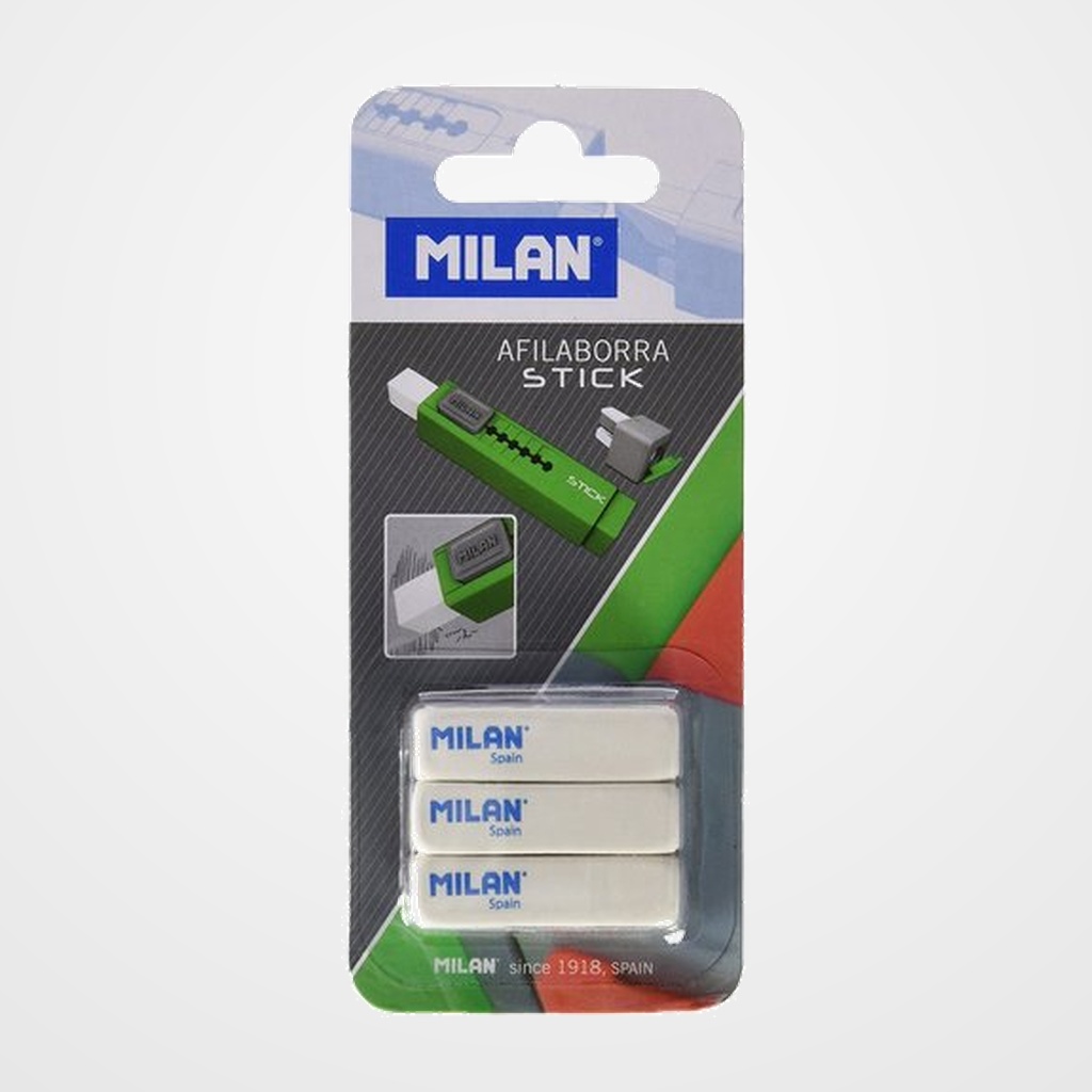 GOMA de BORRAR MILAN RECAMBIO para AFILABORRA STICK (Blister de 3)