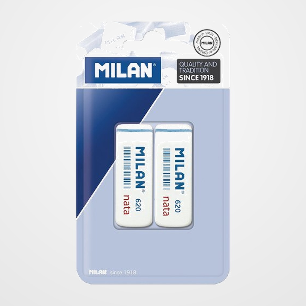 GOMA de BORRAR MILAN NATA 620 BLISTER de 2