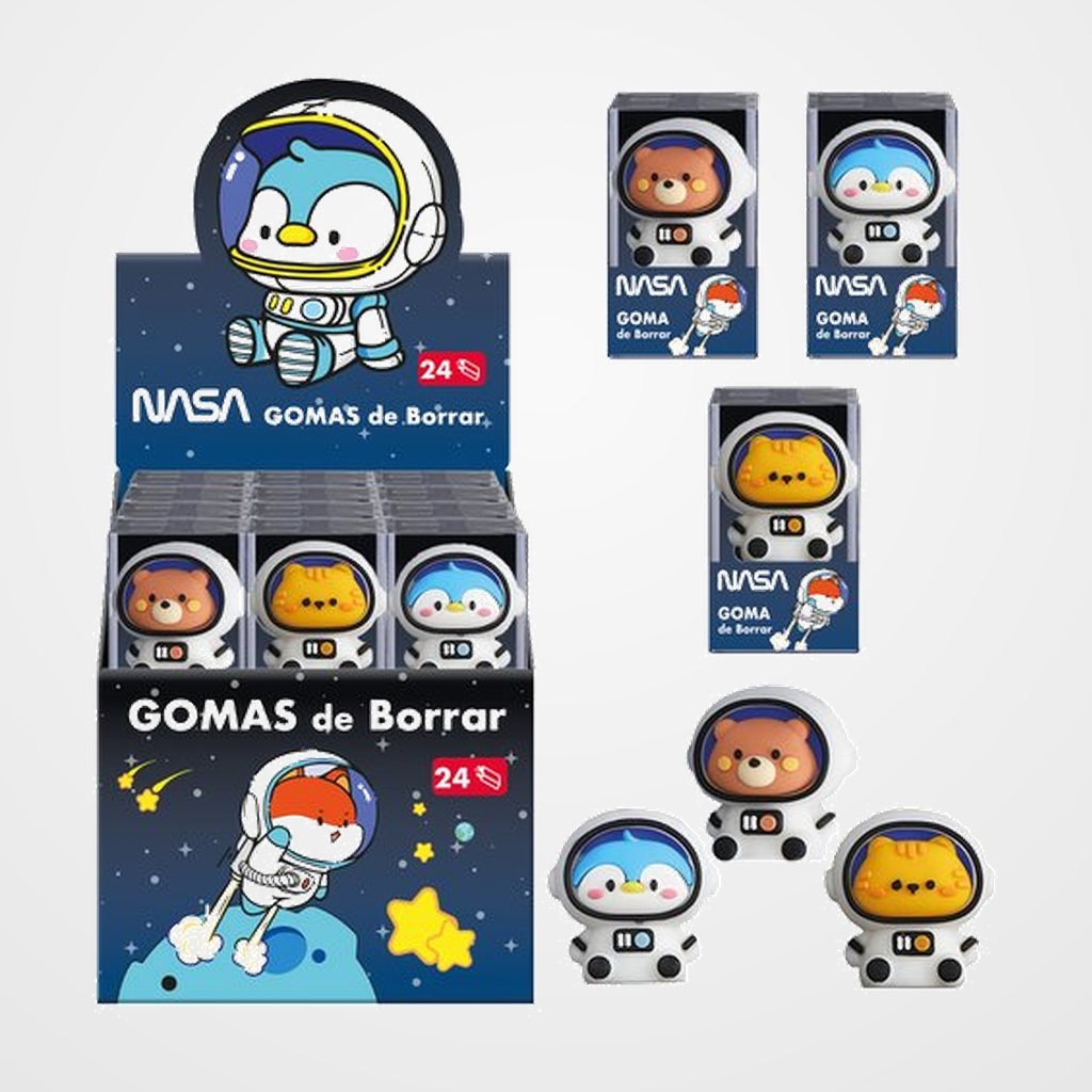 [62402786] GOMA de BORRAR NASA SURTIDO EXPOSITOR DE 24 (3 mod.)