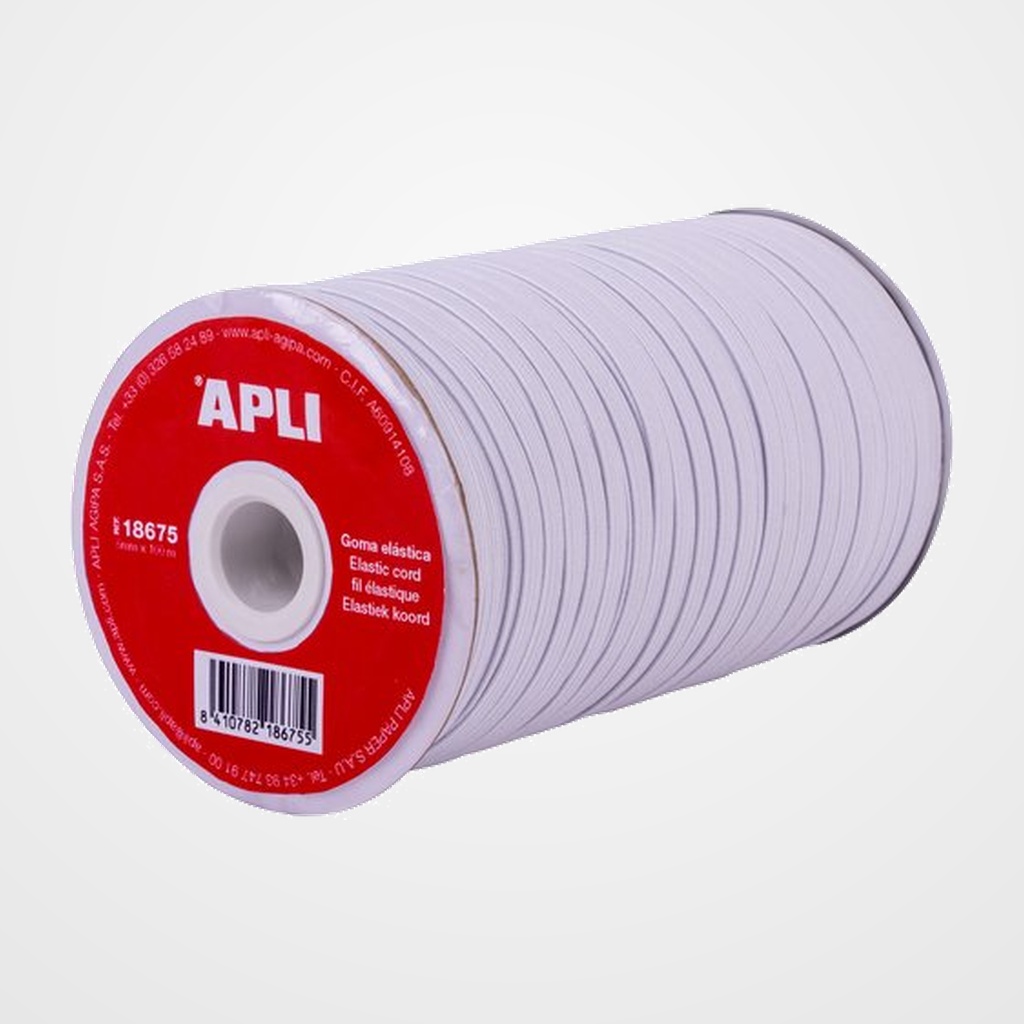 GOMA ELASTICA BOBINA DE 5mm. x 100m.BLANCO