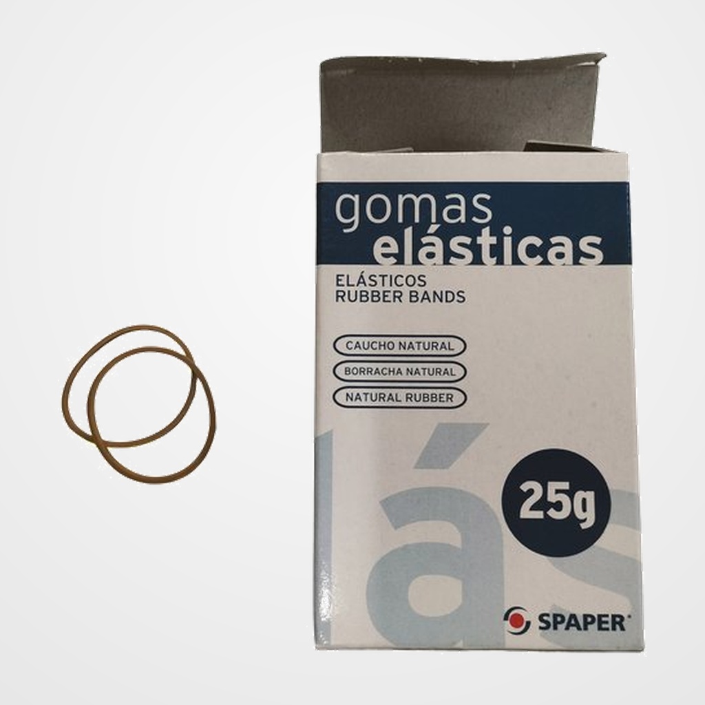 GOMAS ELASTICAS SPAPER CAJA de  25 GRAMOS de  40 mm. (Nº4)