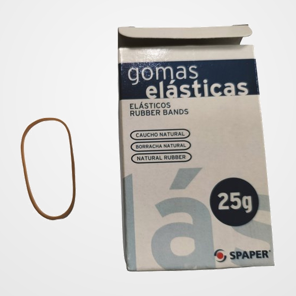 GOMAS ELASTICAS SPAPER CAJA de  25 GRAMOS de  60 mm. (Nº6)