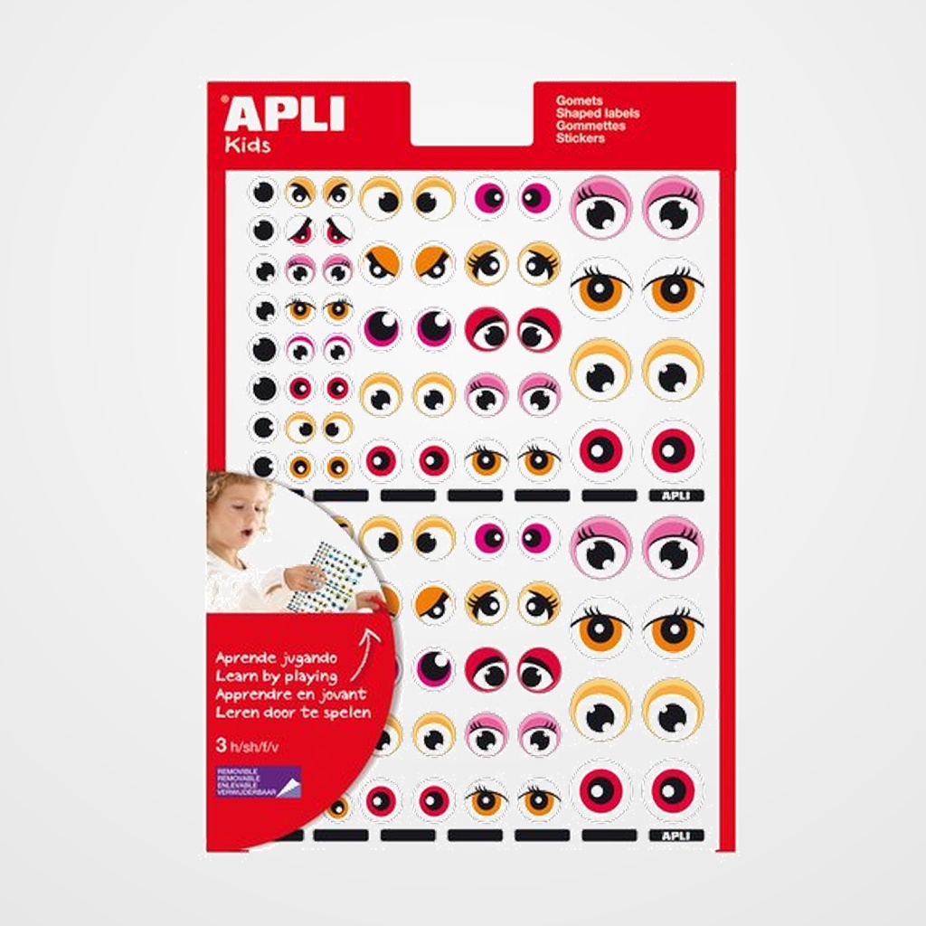 GOMETS APLI  BOLSA 3h REMOVIBLE OJOS NARANJA/ROSA/ROJO  312 uds. (13855)