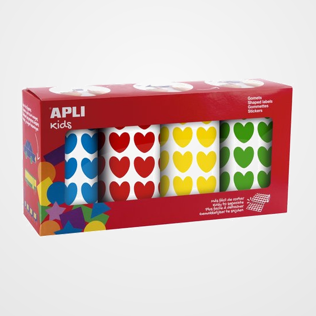 GOMETS APLI  ROLLO 59h CORAZON PACK 4 rollos (AZ-RJ-AM-VD) 7.080 uds. (19502)