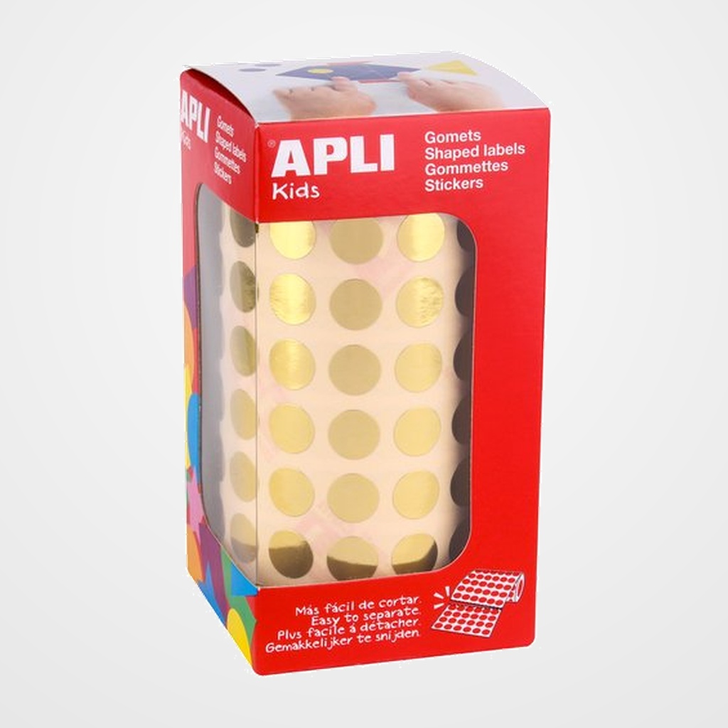 GOMETS APLI METALIZADOS ROLLO 59h CIRCULO Ø 10,5 mm ORO 5.192 uds. (11626)