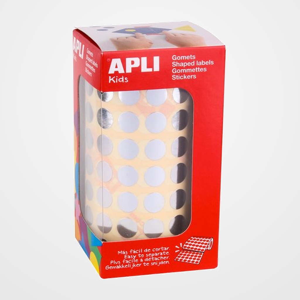 GOMETS APLI METALIZADOS ROLLO 59h CIRCULO Ø 10,5 mm PLATA 5.192 uds. (11627)