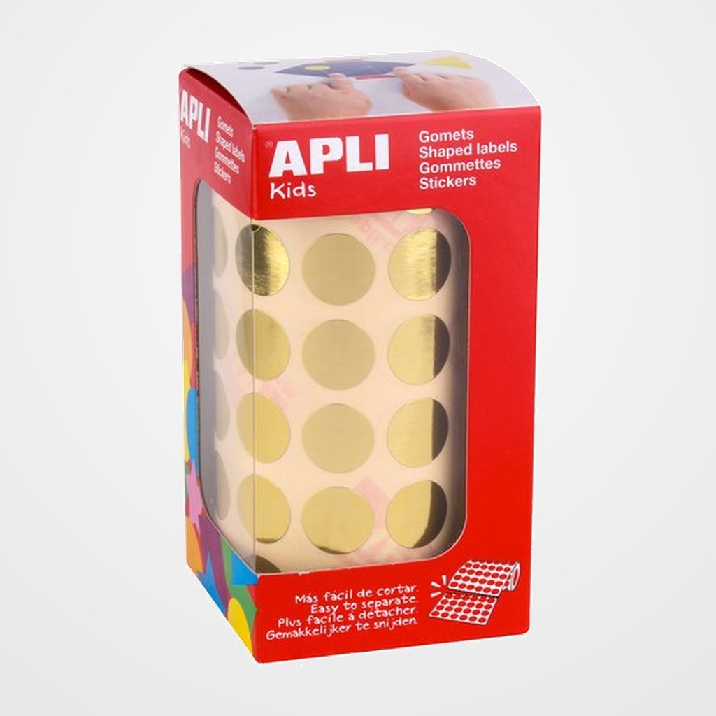 GOMETS APLI METALIZADOS ROLLO 59h CIRCULO Ø 15 mm ORO 2.832 uds. (11629)