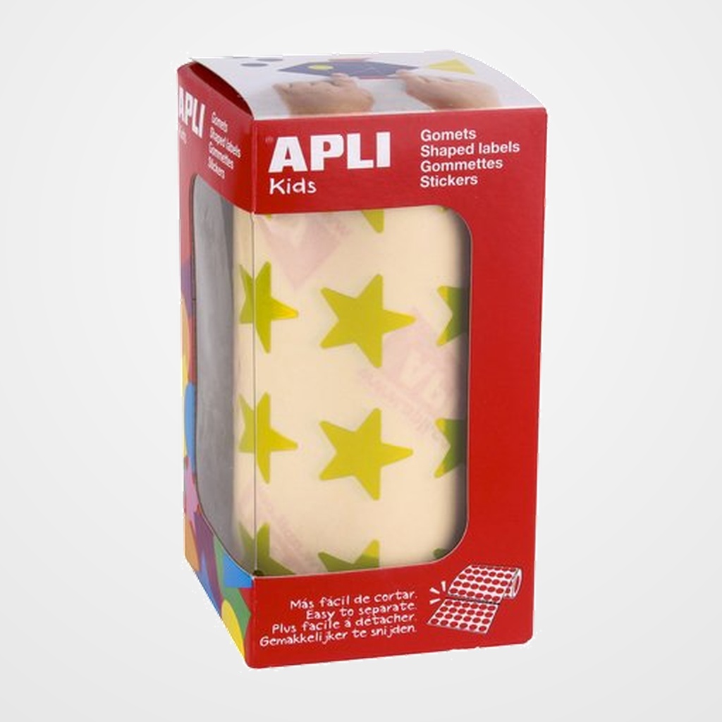 GOMETS APLI METALIZADOS ROLLO 59h ESTRELLA GRANDE AMARILLO 1.416 uds. (12051)