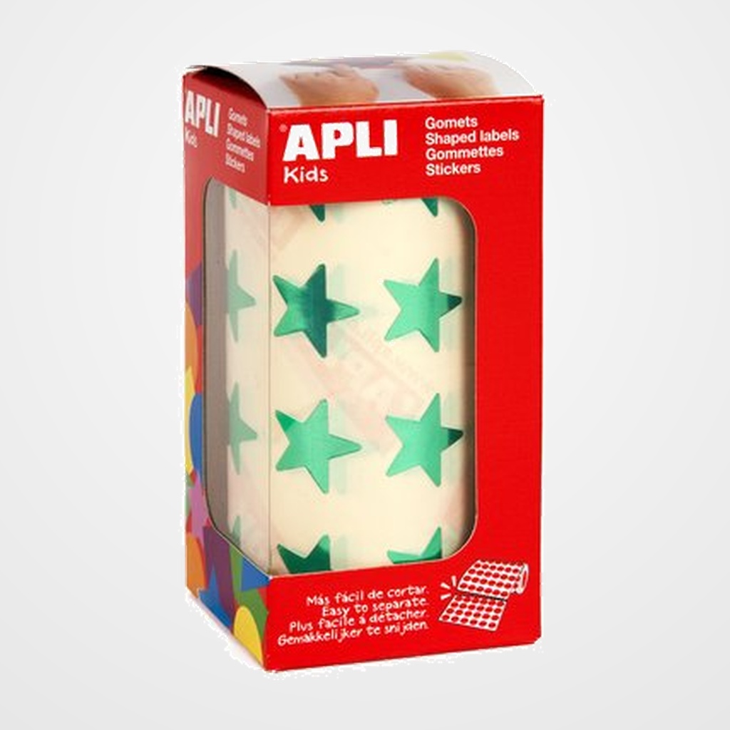 GOMETS APLI METALIZADOS ROLLO 59h ESTRELLA GRANDE VERDE 1.416 uds. (12054)