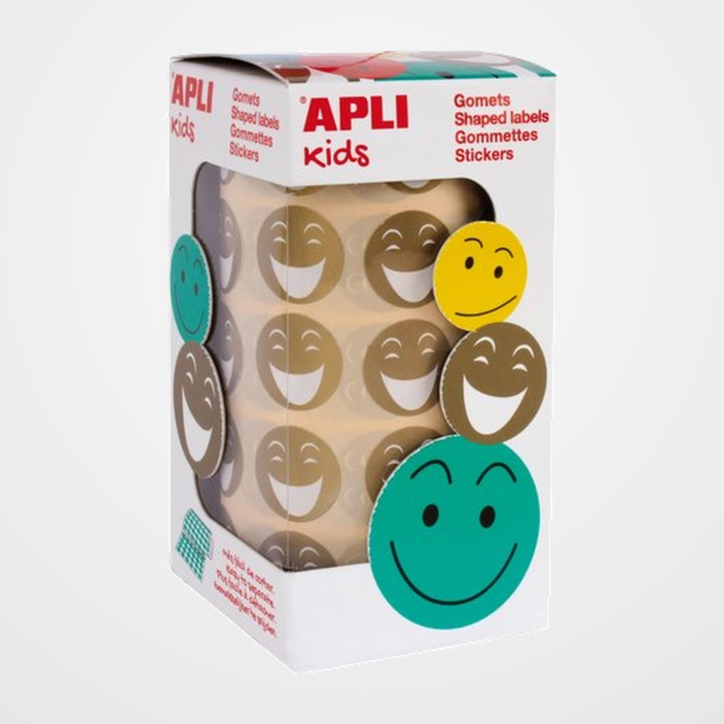 GOMETS APLI ROLLO CARA FELIZ SMILE 30h CIRCULO Ø 20mm DORADO 900 uds. (14374)