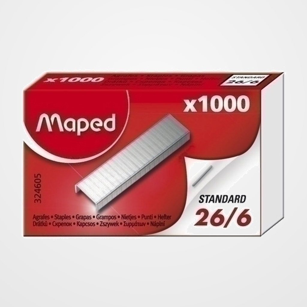 GRAPAS MAPED 26/6 caja de 1000