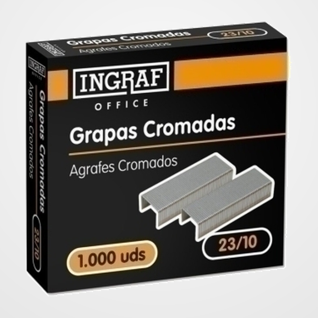 GRAPAS OFFICE GRUESOS 23/10 GALVANIZADAS caja de 1000