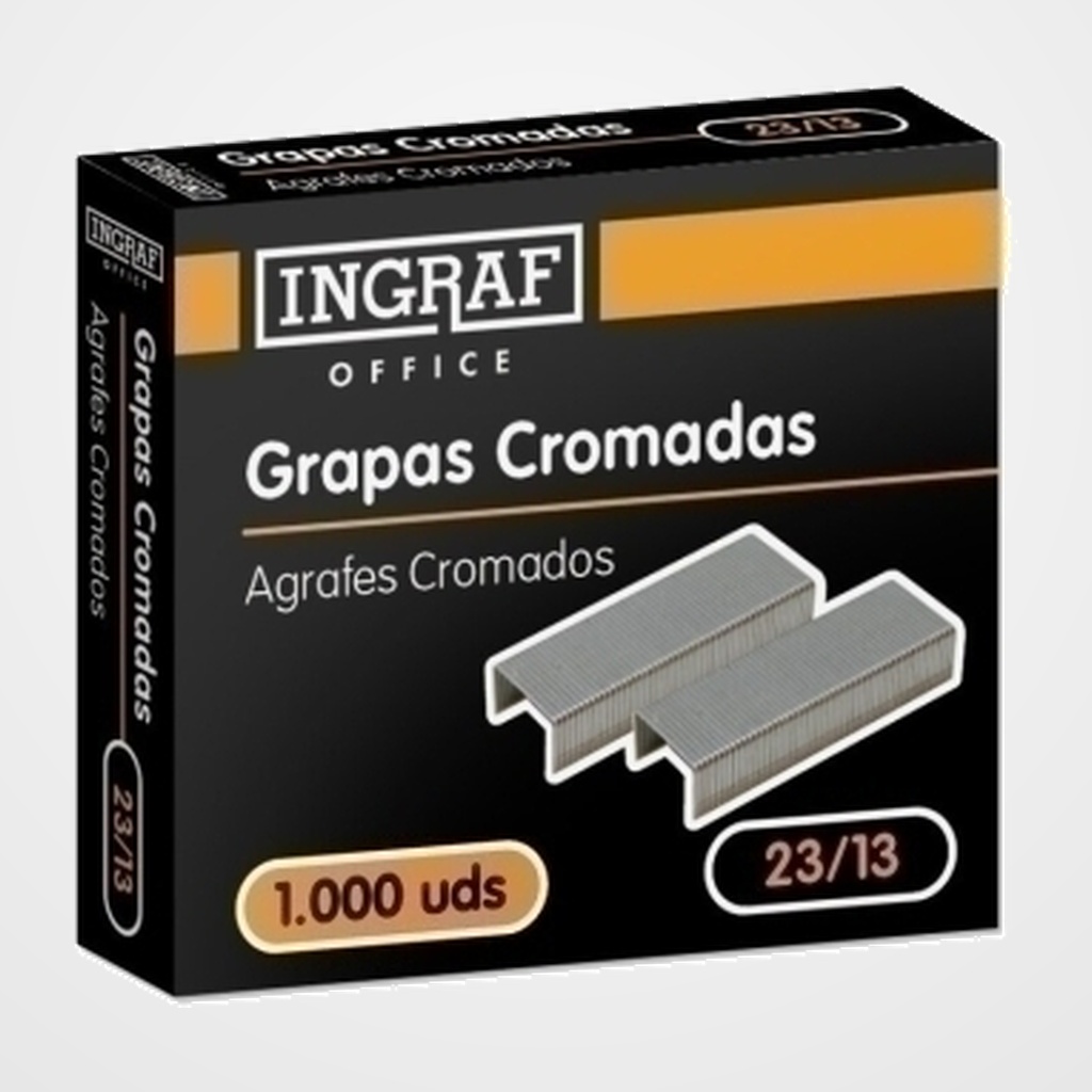 GRAPAS OFFICE GRUESOS 23/13 GALVANIZADAS caja de 1000